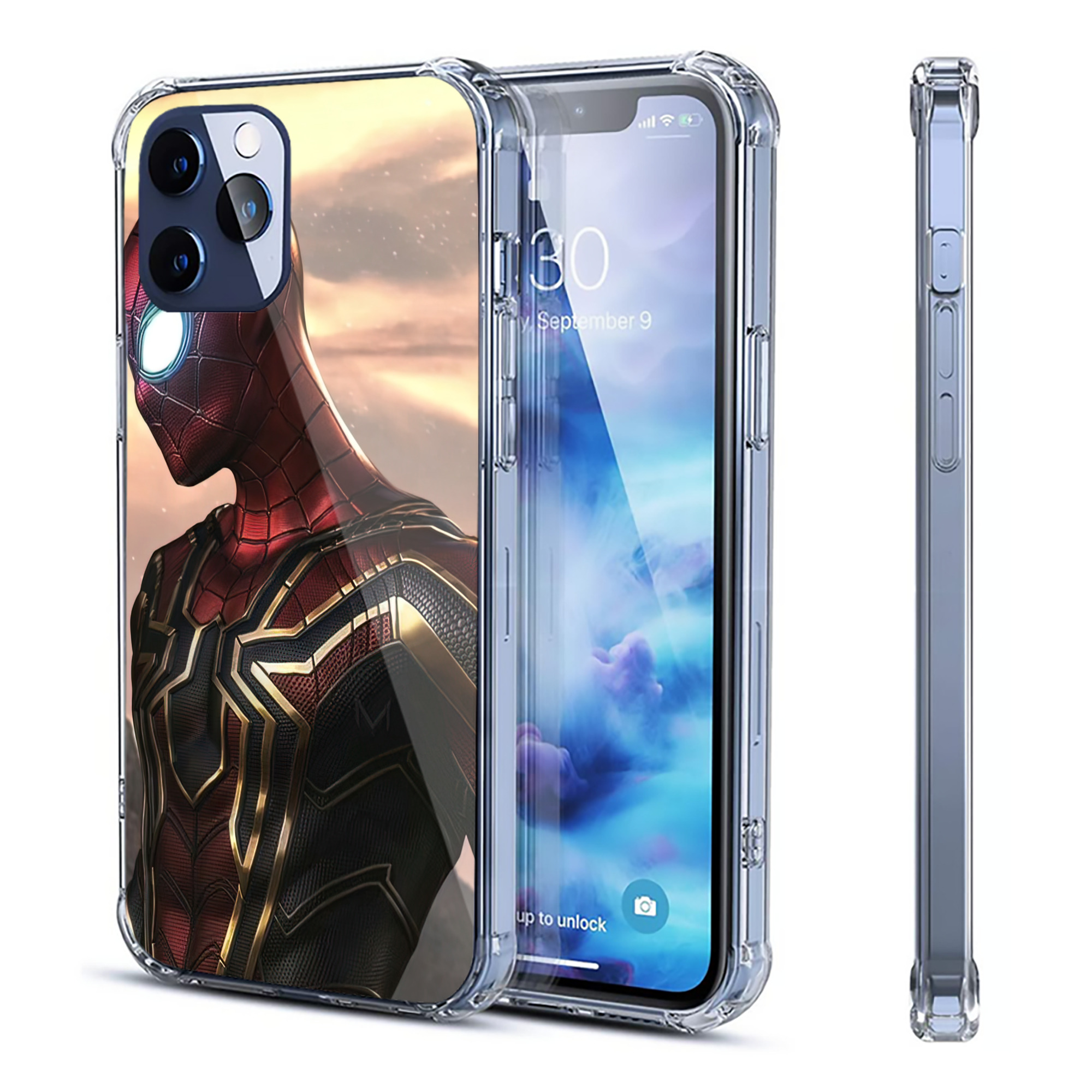 （画像用） Spider Man スパイダーマン 【iPhone 12シリーズ対応】透明スマホケース（クリアソフトケース）